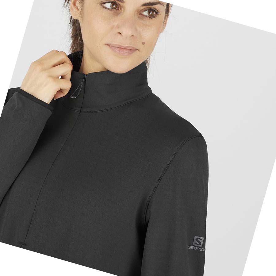 Salomon ESSENTIAL LIGHTWARM Kadın Kapüşonlu Sweatshirt Siyah | TR 2529DFM